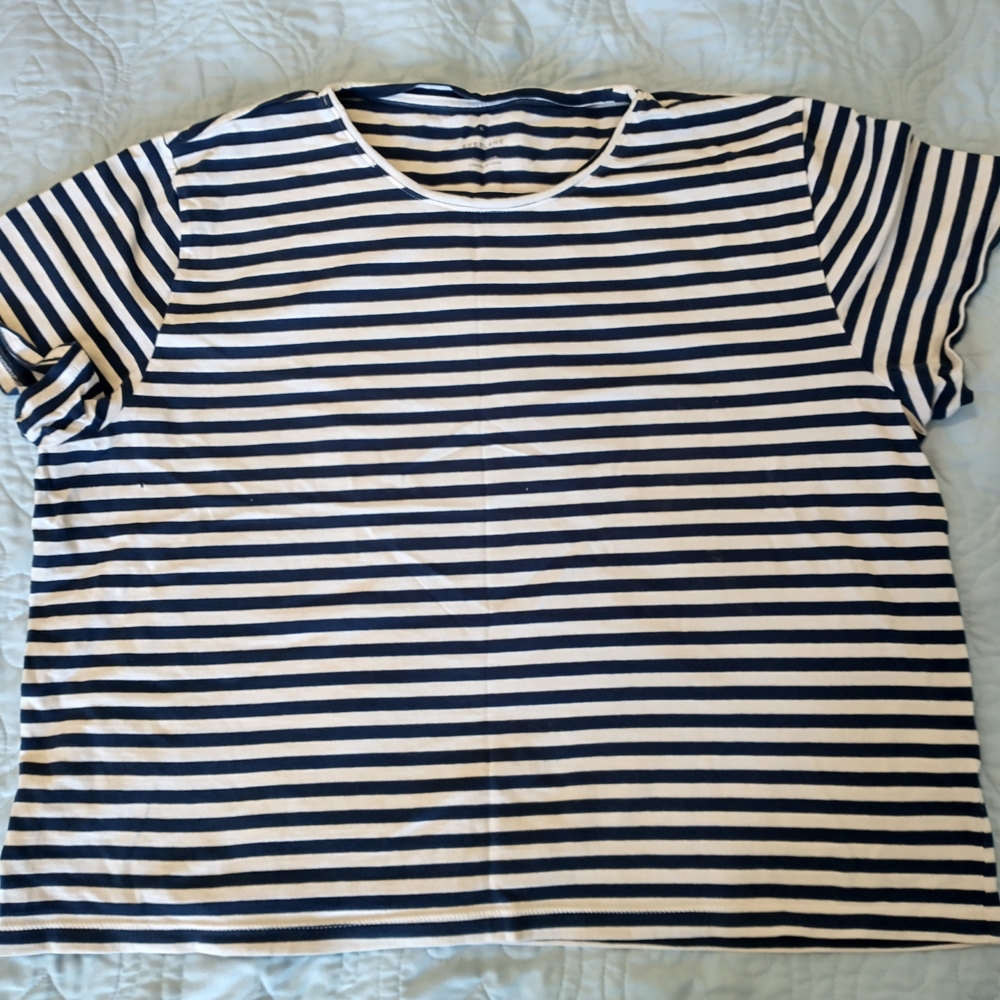 Everlane Navy and White Striped Tee